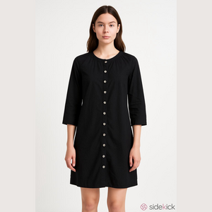 J. Crew Classic Black Long Sleeve Button Down Dress